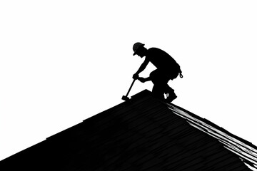 Roofing Worker Silhouette