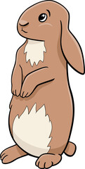 cartoon miniature rabbit animal character standing up