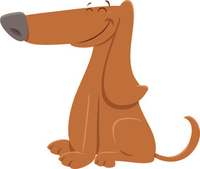 happy cartoon brown dog animal character