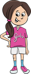 funny teen girl character cartoon illustration