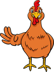 cartoon hen or female chicken bird farm animal character