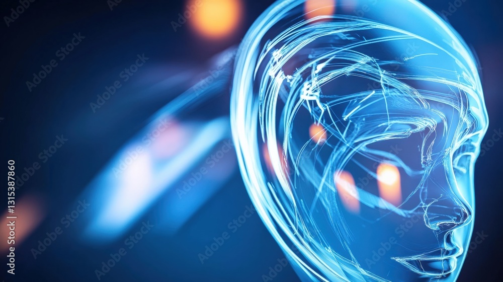 Poster exploring artificial intelligence concepts digital realm graphic art futuristic environment close-up