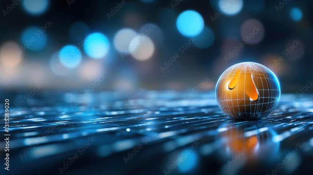 Poster dynamic technology sphere abstract digital space 3d render vibrant modern environment close-up view 