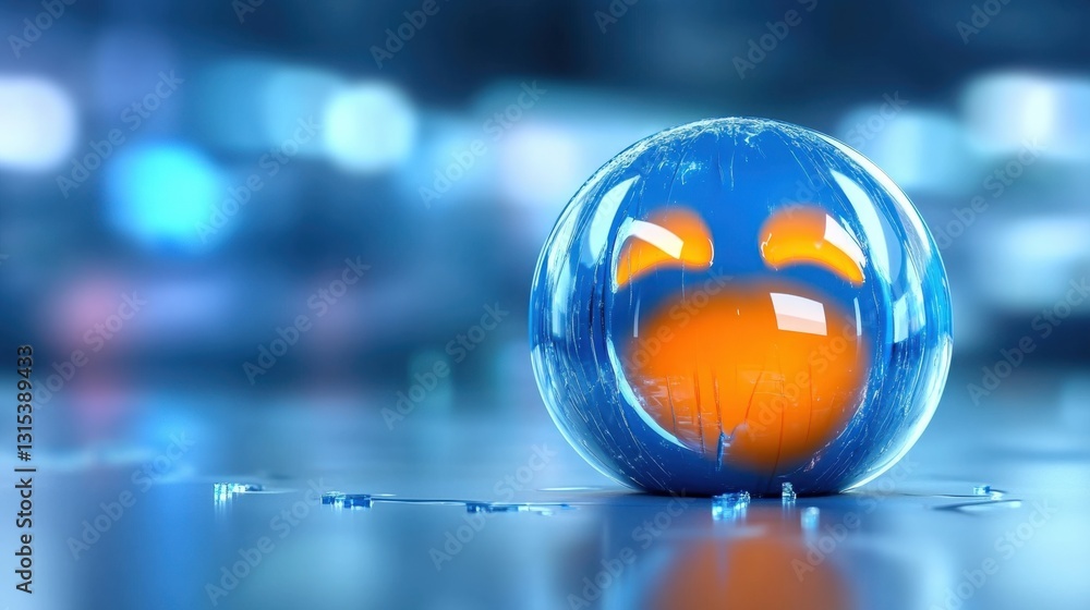 Aufkleber digital sphere emotions virtual space 3d render abstract environment close-up view feelings concept