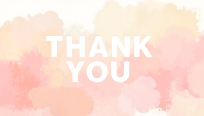 Minimalistic "Thank You" card with modern white typography on a pale pink gradient background