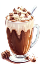 cartoon cute Hot Chocolate illustration