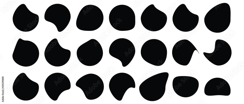 Wall mural set of abstract organic blob shapes icon. blob shapes icon white background.