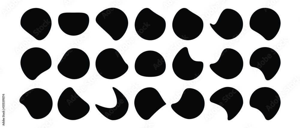 Wall mural set of abstract organic blob shapes icon. blob shapes icon white background.