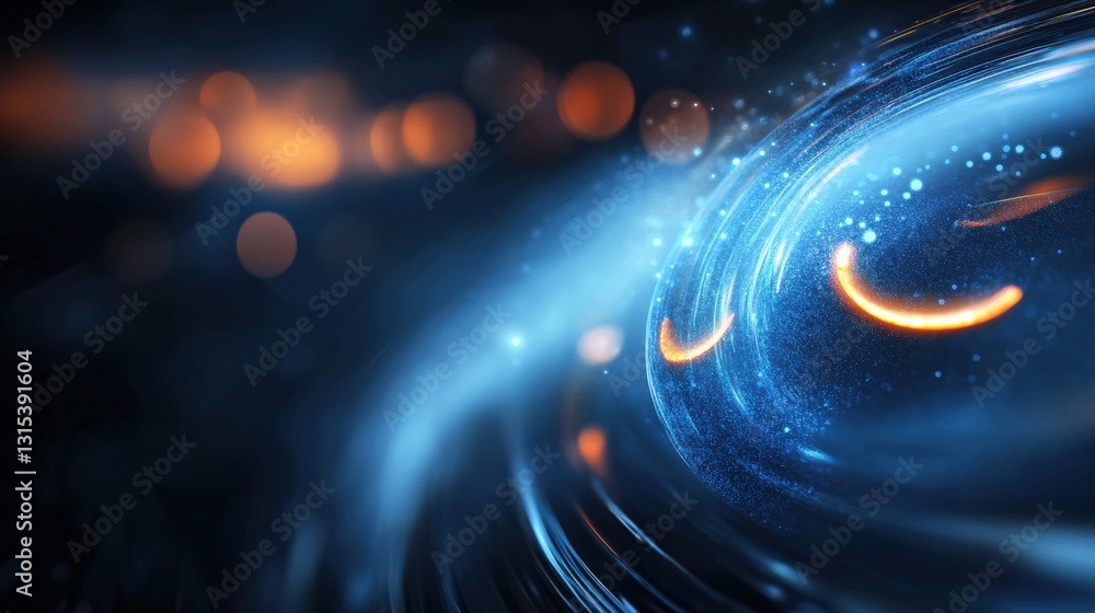 Poster dynamic energy flow abstract digital space visual art futuristic environment close-up view motion co