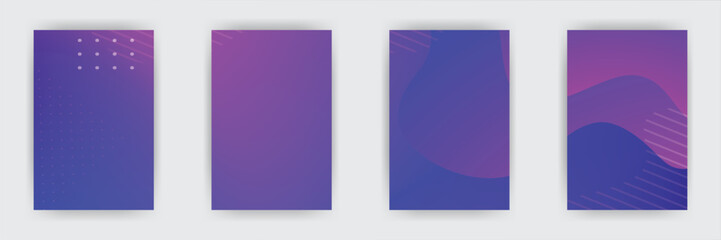 Abstract gradient banners, purple design, white background, mobile app template