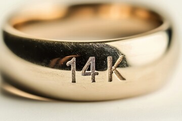 14K Gold Ring Close-Up A Detailed Look at Fine Jewelry