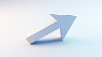 3D Rendered Arrow Symbol Pointing Rightward, Minimalist Design for Directional Guidance and Nav