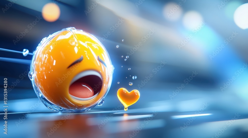 Poster emotion-packed animated character expressing sadness digital realm animation colorful environment cl