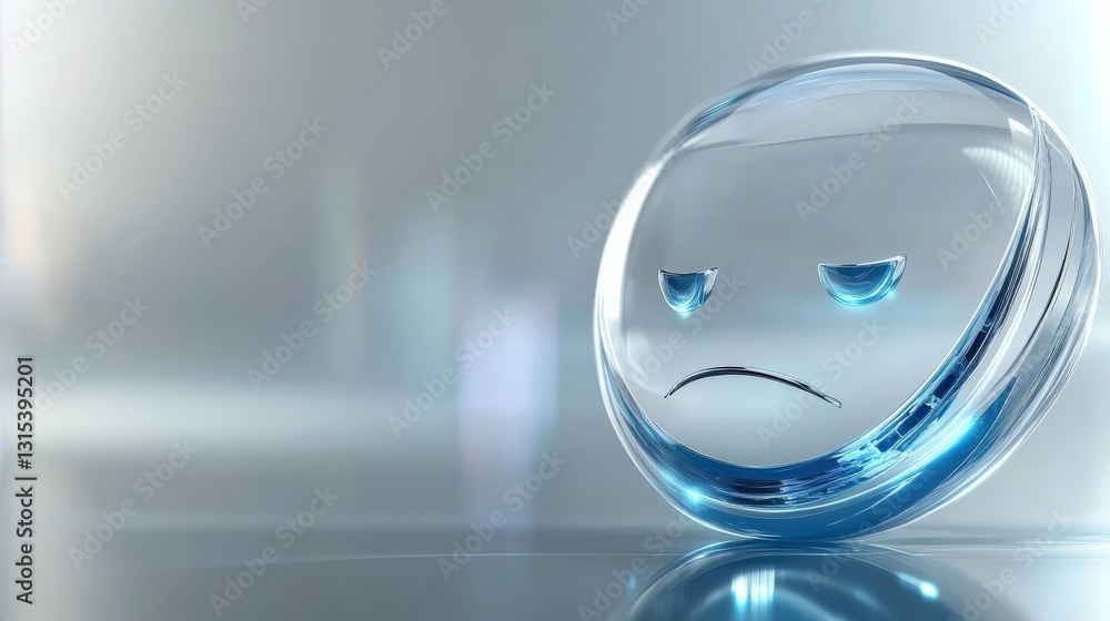 Poster sad emotion expression digital render 3d art studio environment close-up view concept of emotional d