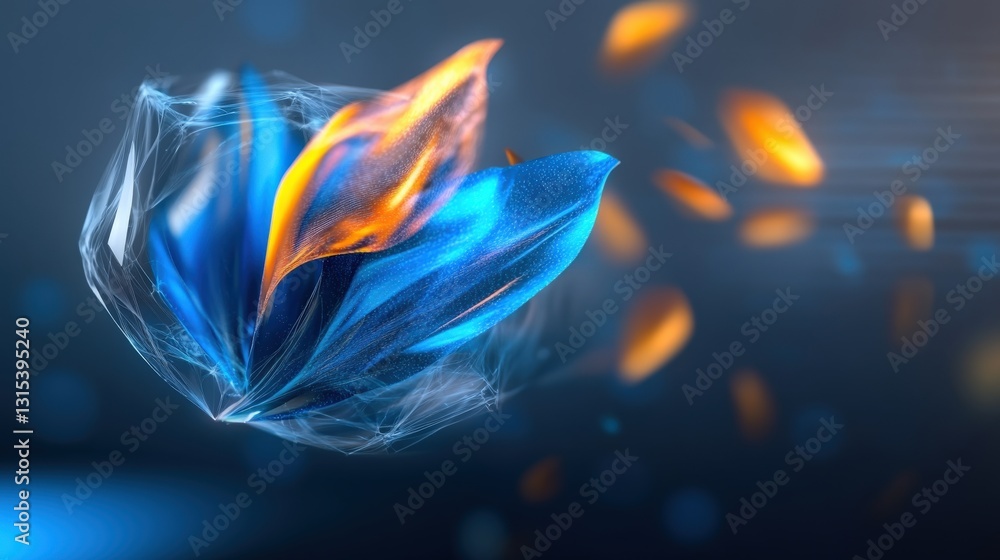 Poster dynamic abstract flame design digital art colorful composition futuristic background vivid contrast 