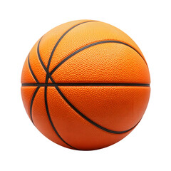Fototapeta premium PNG Classic Basketball with Detailed Texture and Bright Orange Color Isolated on White Background