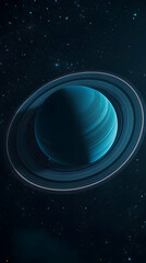 Obraz premium Teal Planet with Rings in Space