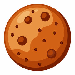 Fototapeta premium a single delicious chocolate chip cookie, perfect for a sweet snack or treat, vector cartoon illustration