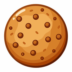Fototapeta premium a cartoon vector style chocolate chip cookie illustration, a classic treat. It’s perfect for culinary projects and designs