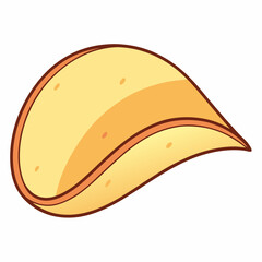 Fototapeta premium a single potato chip, perfectly crispy and delicious, tempting your taste buds with its golden color. vector cartoon illustration