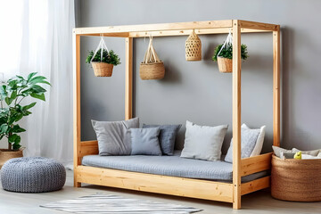 Cozy Daybed with Hanging Planters