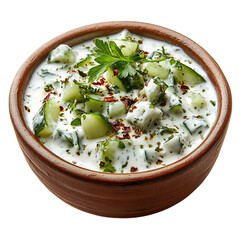 A Bowl of Indian Raita Yogurt Based Side Dish Isolated on Transparent Background