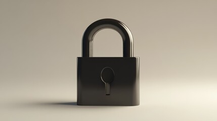 Fototapeta premium Secure Lock: A Detailed 3D Illustration of a Closed Padlock for Safety and Protection Concepts