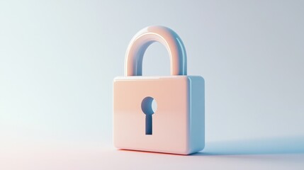 Secure Pastel Lock: Minimalist Design for Safety and Privacy Concepts