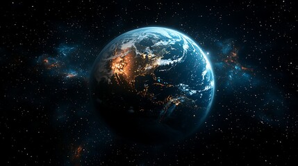 Earth at Night for Cosmic Nebula.