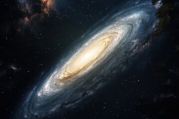 Fototapeta premium Beautiful spiral galaxy captured in deep space with vibrant swirling colors and stars