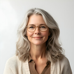 Obraz premium Portrait of a Happy Senior Woman Showcasing Aged Beauty and Confidence in Individuality