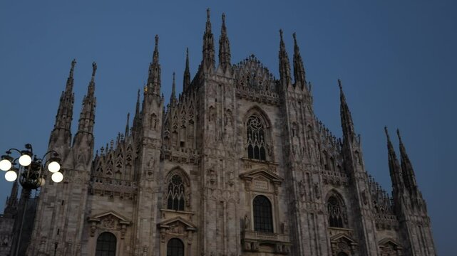 Milan, Italy - February 2025 - Visiting the exterior of the historic buildings of the Lombard capital