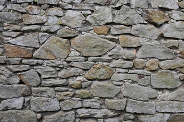 A wall made of stone with a grey color