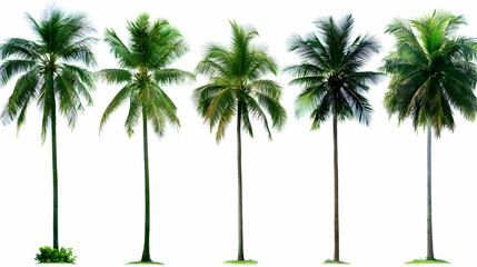 Five Lush Tropical Palm Trees