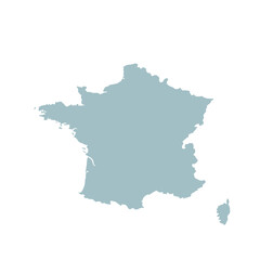 Map of France, sign silhouette. World Map Globe. Vector Illustration isolated on white background. Europe continent.