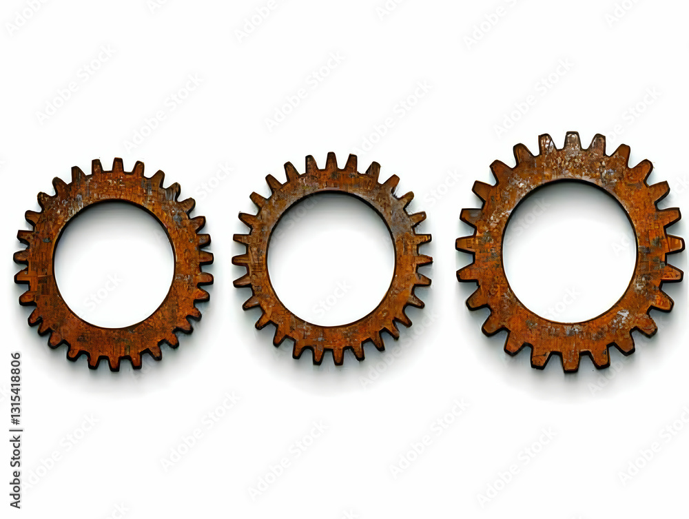 Poster rusty gears: interlocking mechanism