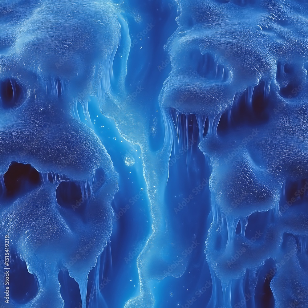 Poster detailed abstract display of frozen ice and melting structures