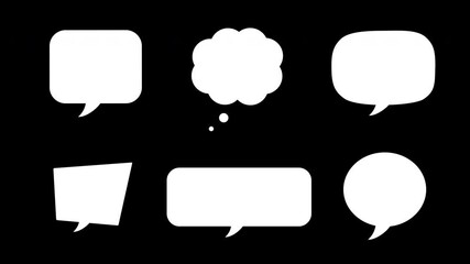 Set speech bubble animated pack on transparent - Powered by Adobe