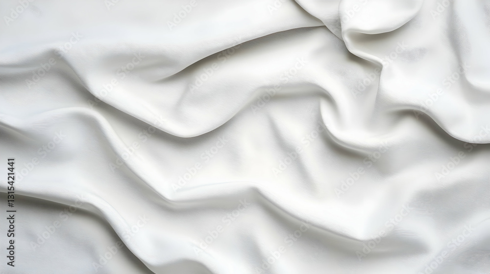 Poster flowing white fabric texture background with soft smooth folds and elegant draped design ideal for m
