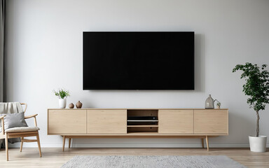 Modern Living Room with a Central Television