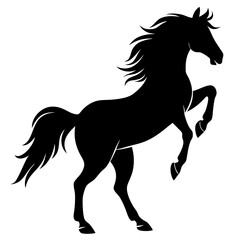 Horse black silhouette vector, Simple silhouette Design vector icon with white background. Wild animal vector 