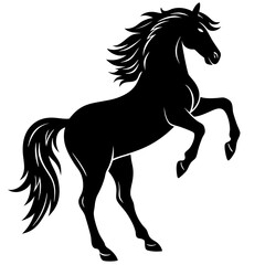 Horse black silhouette vector, Simple silhouette Design vector icon with white background. Wild animal vector 