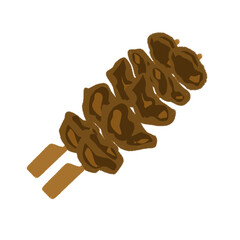 yakitori skewer , grilled chicken, food illustration isolated on transparent background