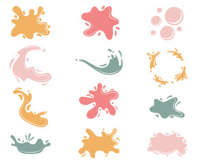 Abstract liquid shapes dynamic forms banner template collection