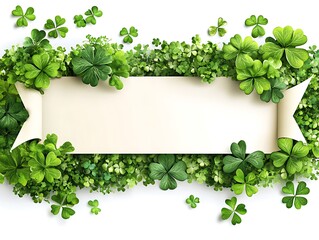 St. Patrick's Day banner, shamrocks, design
