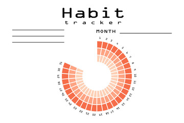 Obraz premium Habit tracker for MONTH. Template mockup. Vector personal organizer. Minimalist simple planner.