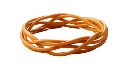 Orange Cable Coil Abstract Modern Design, Bright Texture Background for Energy Themes, isolated on transparent background.