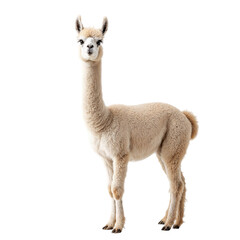 Fototapeta premium Beige Alpaca Against a Clean Background