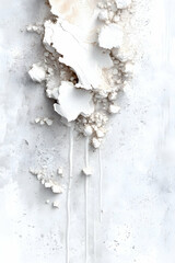 White powdery substance on textured backdrop with streak lines running down