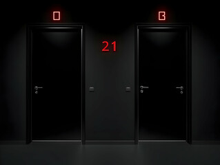 Mysterious Black Doors & Red Numbers